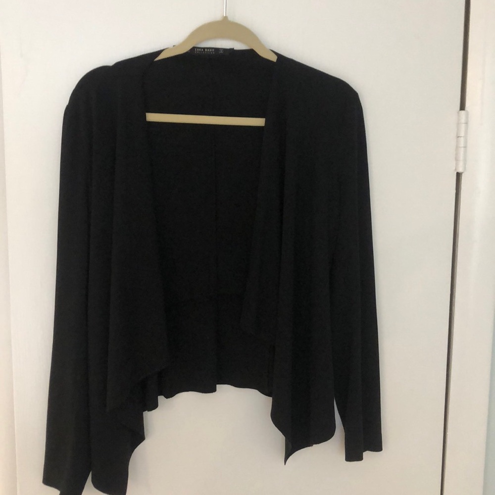 Zara black faux suede blazer size small. Work once
